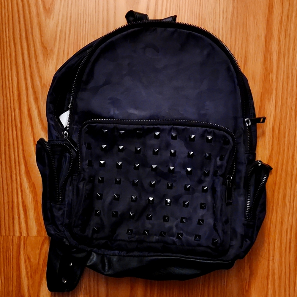 NWOT Aldo Studded Black Camo Backpack